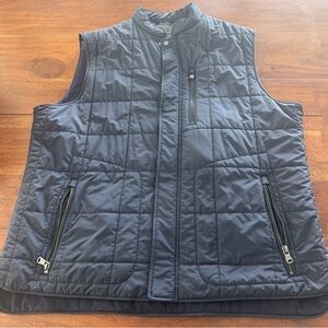 Banana Republic Puffer Vest Mens XL NavyBlue Mock Neck Outdoor Full Zip Pockets